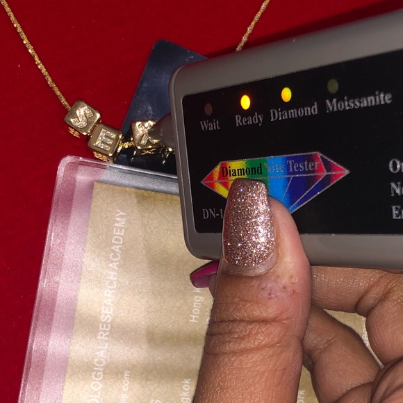 10k gold vermeil GRA certified moissanite diamond SEXY charm passes diamond test - Picture 6 of 10